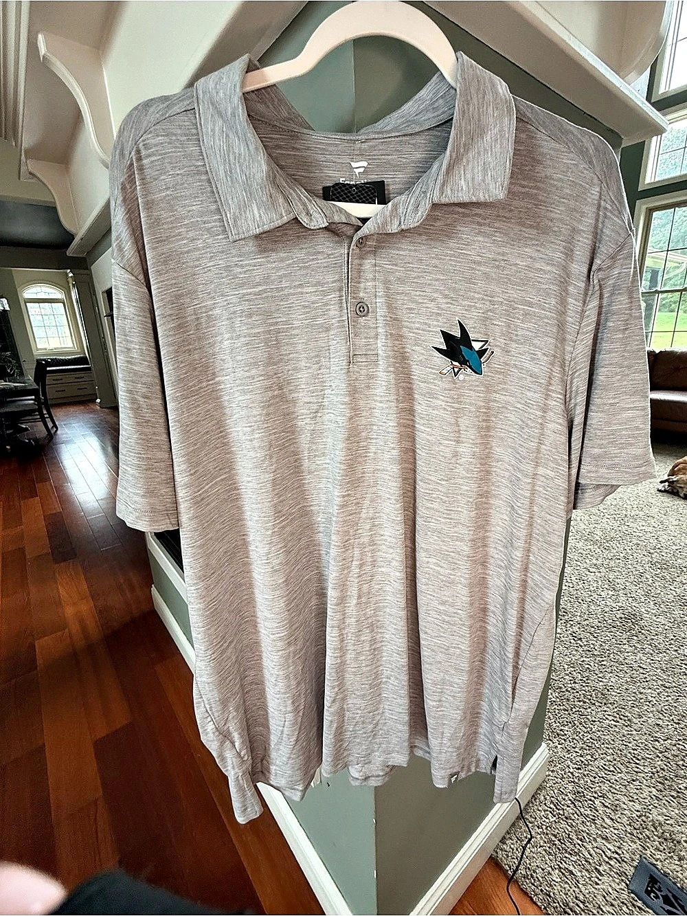 Fanatics NHL Shark Logo Gray & Blue Jersey XL NWT